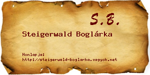 Steigerwald Boglárka névjegykártya